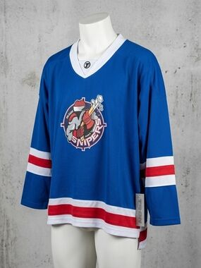 TRON Kids Royal Blue Hockey Jersey with Red & White Stripes
